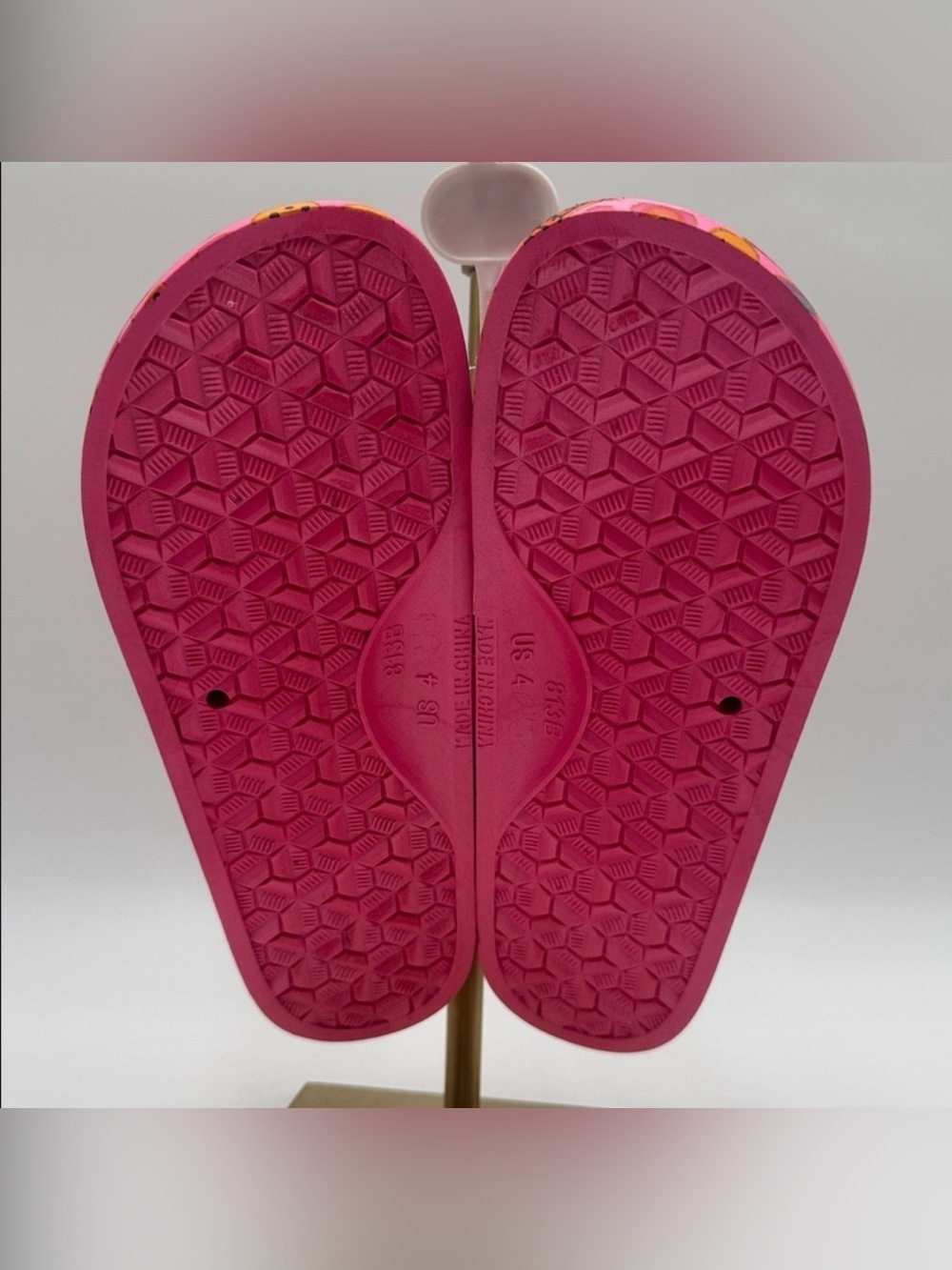 NWT Block Street Kids Pink Emoji Slide Sandals Size 4 - Picture 2 of 7